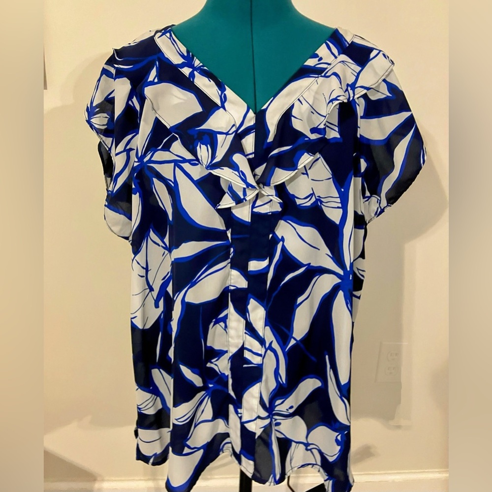Liz Claiborne Floral Blouse 0X